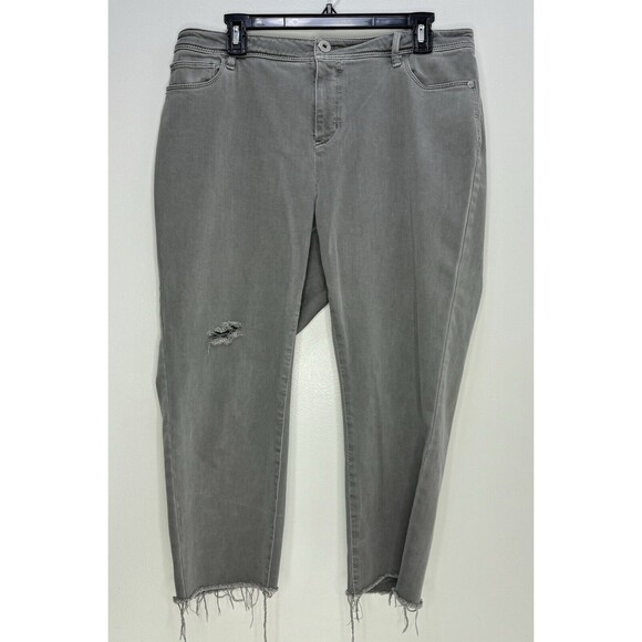 J Jill Authentic Fit Slim Ankle Jeans Womens Plus 16 Stretch Gray cropped 36x22 - Picture 1 of 5